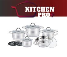 Kitchen Pro Plus KP-1252: 12dílná sada nádobí z nerezové oceli