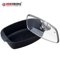 Herzberg HG-7032RG: 32cm Pekáč s mramorovým povlakem