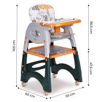 Vysoká židle 2 v 1, dětský sedák ke stolu