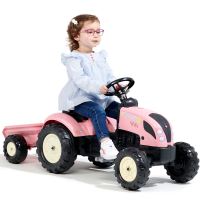 FALK Traktor Country Star Pink pro pedály + přívěs a klakson na 2 roky.