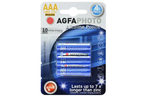 Alkalické baterie Agfa Photo AAA LR03 1.5V - 4ks - 4250175808000