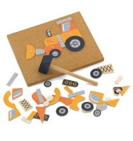 Wooden Nail Art Game Stavební vozidla 45 kusů Viga Toys
