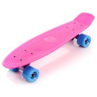 Plastový meteorický skateboard růžová / neonově modrá / fialová