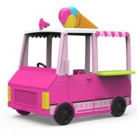 Feber Pink Food Truck 2v1 Kitchen and Vehicle Groceries Kuchyňské doplňky 50 ks.