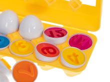 Puzzle bloky, vajíčka, 12 dílků, montessori, čísla a barvy