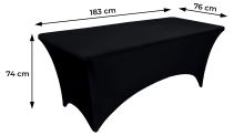 Univerzální ubrus na cateringový stůl 180 cm 6FT černý flexibilní