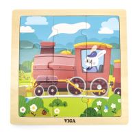 VIGA Handy Wooden Puzzle Parní vlak 9 prvků