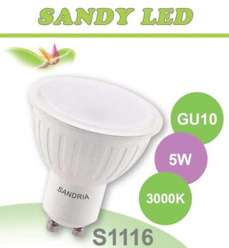 SANDRIA LED žárovka GU10 S1116 SANDY LED GU10 5W SMD 3000K