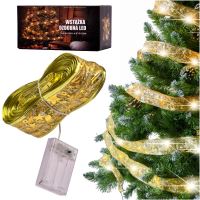 Stuha dekorativní LED pásek 10m 100LED vánoční stromek světla vánoční dekorace teplá bílá s bateriemi