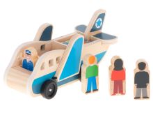 Letadlo, transportér, dřevěný kufr, figurky