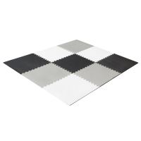 Pěnové puzzle dětská podložka 180x180cm 9 dílků šedo-krémová