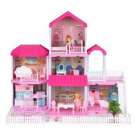 Velká skládací vila pro panenky + zahradní nábytek pro panenky