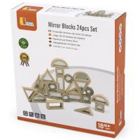 VIGA Wooden Mirrored Blocks Puzzle 24 prvků