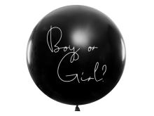 Odhalení pohlaví Dívka balón černý bílý nápis