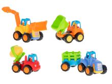 Traktor vozidel, auto, bagr, sklápěč, 4 ks HOLA