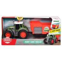 Traktor DICKIE Farm Fendt s 26cm přívěsem Hay Bale