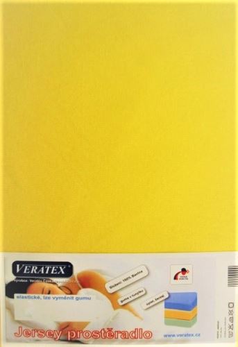 Veratex Jersey prostěradlo postýlka 70x140 cm (č. 6-stř.žlutá)