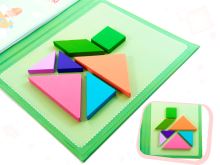 Magnetická kniha puzzle 3D tangramové bloky