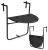 Skládací balkonový stolek zavěšený na zábradlí, černý