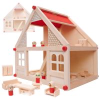 Dřevěný domeček pro panenky 40 cm
