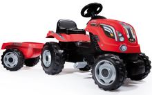 Dětský šlapací traktor Smoby Farmer XL s přívěsem - červený