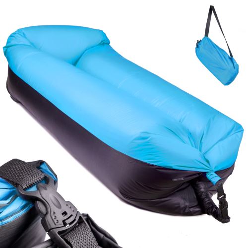 Lazy BAG SOFA postel vzduchové lehátko černomodré 185x70cm