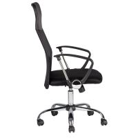 Otočná kancelářská židle, chromové nohy, vysoký opěrák