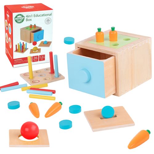 WOOPIE GREEN Dřevěný vzdělávací šuplík Montessori Sorter