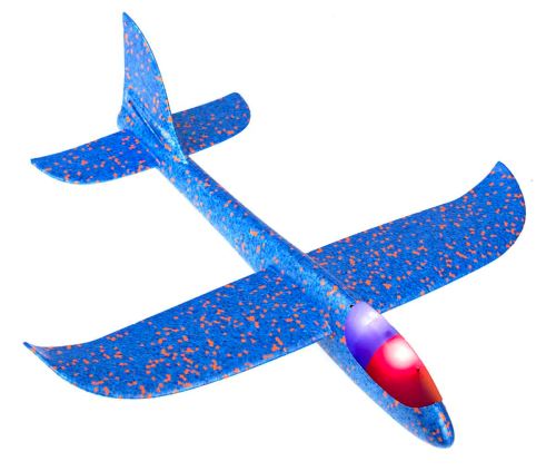 Kluzák letadlo polystyren 2LED 48x47cm není modrý