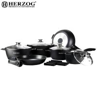Herzog HR-ST16M: Sada nádobí 16 kusů černá