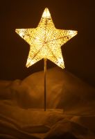 Vánoční dekorace stojící hvězda 39cm 10LED teplá žlutá na baterie