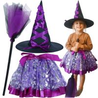 Kostým čarodějnice 3 kusy fialový