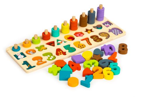 Ecotoys počítadlo na třídění puzzle 3v1 pro děti