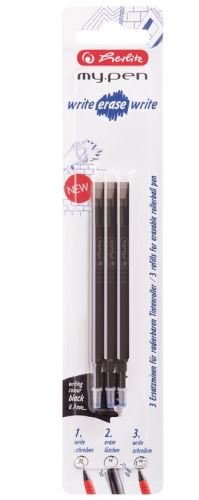 Herlitz kuličky pro vymazatelné kuličkové pero my.pen 3 ks, na blistru černé