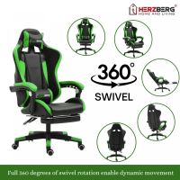 Herzberg HG-8080: Herzberg HG-8080: Ergonomická herní židle ve stylu závodního vozu černá