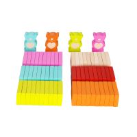 CLASSIC WORLD Dřevěné domino pro děti Medvědi 105 el.