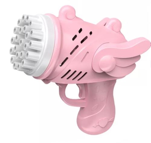 Růžová bublinková pistole s křídly