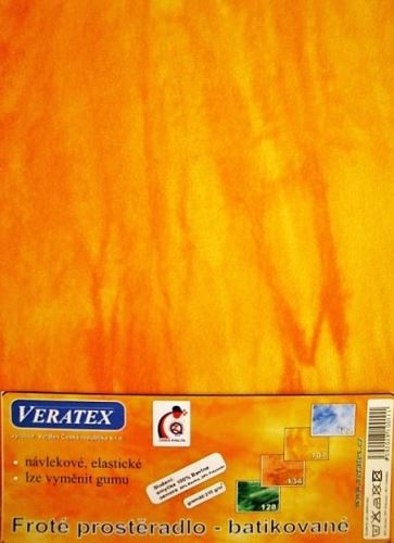 Veratex Froté prostěradlo  batika 60x120 cm sytě žlutá batika