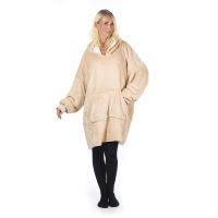 HomeVero - Pohodlná deka s kapucí - béžová