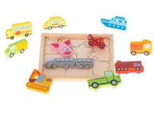 Dřevěné puzzle, které ladí s tvary vozidel