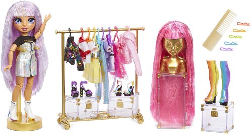 Rainbow high fashion studio - exkluzivní panenka s oblečením, doplňky a 2 třpytivými parukami - vytvořte více než 300 vzhledů!