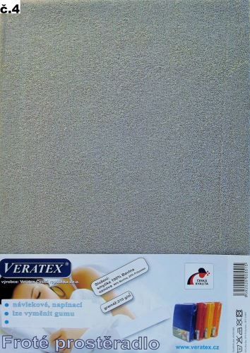 Veratex Froté prostěradlo 200x220 cm (č. 4-šedá) SKLADEM POSLEDNÍ 1KS