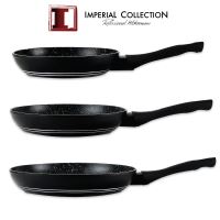 Imperial Collection IM-FFM: Sada 3 kusů pánve na smažení (20 cm, 24 cm, 28 cm) černá