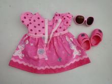 WOOPIE Oblečení pro panenku Pink Bunny Dress 43-46 cm
