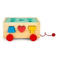 Dřevěné auto/třídička s kostkami - vzdělávací kostka pro děti