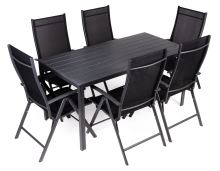 Set zahradního nábytku, set stůl + 6 polohovatelných židlí