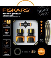 Fiskars Sada zavlažovací hadice Premium 3/8&quot; 15 m se spojkami (1027101)