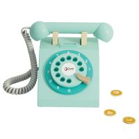 CLASSIC WORLD Klasický dřevěný telefon pro děti 4 el.