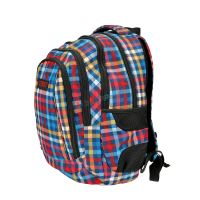 Junior školní batoh st.reet checkered červená a modrá