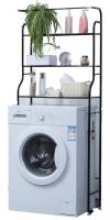 Herzberg HG-03299: 3-Tier Washing Machine and Bathroom Storage Shelf with Towel Hanger Black